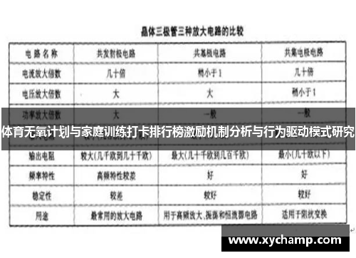 体育无氧计划与家庭训练打卡排行榜激励机制分析与行为驱动模式研究